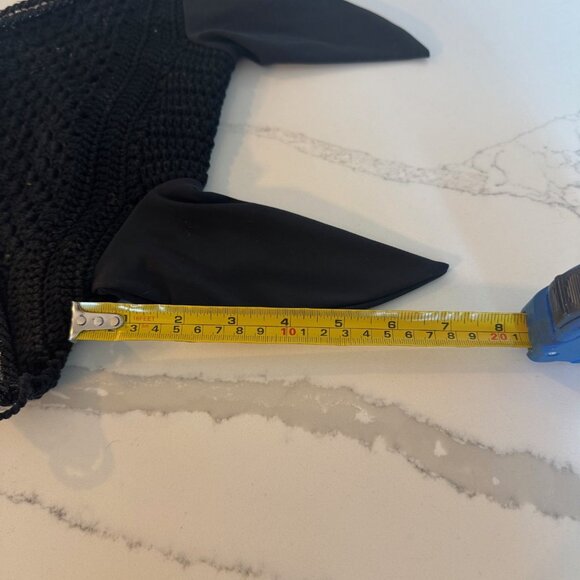 Cristina Sport Crotchet Competition Horse Bonnet Black Rhinestone Trim - Large - Picture 6 of 7